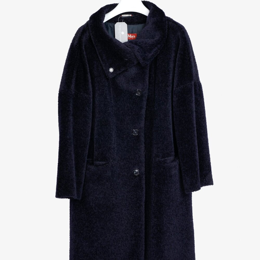 Max Mara Studio Blue Alpaca Coat